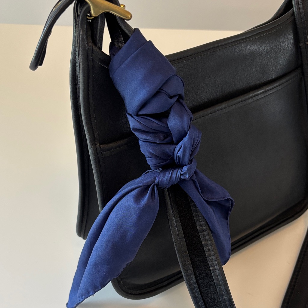 100 Silk  Elegant Navy Blue Scarf